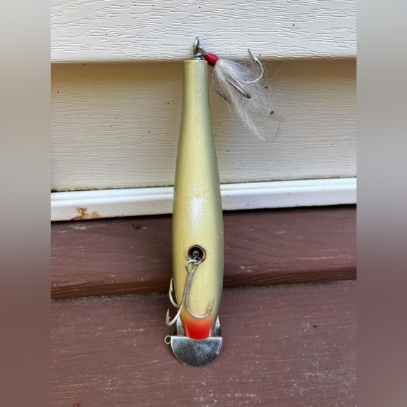 VINTAGE Green Striped Fishing Lure with hooks|Bait, Hunting,Camping, Boys-scout - Picture 6 of 17